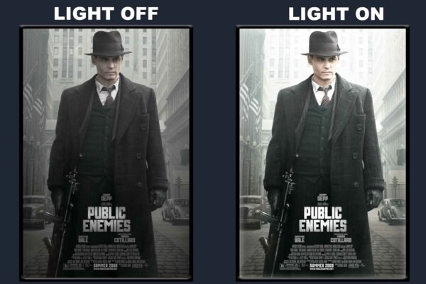 Public Enemies LED Backlit Poster Frame – Crime Drama Thriller Movie Art