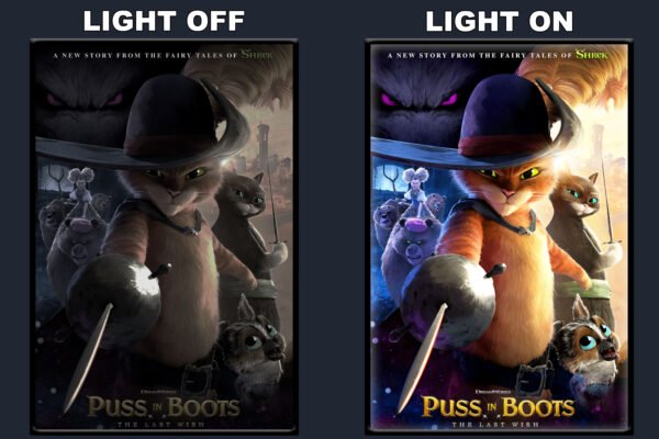 Puss In Boots The Last Wish (1) LED Backlit Poster Frame – Movie Display