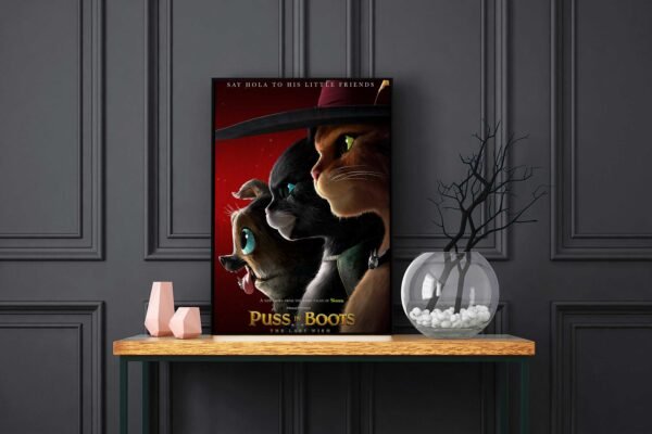Puss In Boots The Last Wish (2) LED Backlit Poster Frame – Movie Display