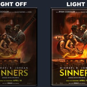 Sinners Movie LED Backlit Poster Frame  Firefight Scene Wall Art Display