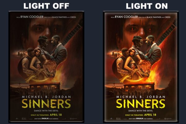 Sinners Movie LED Backlit Poster Frame  Firefight Scene Wall Art Display