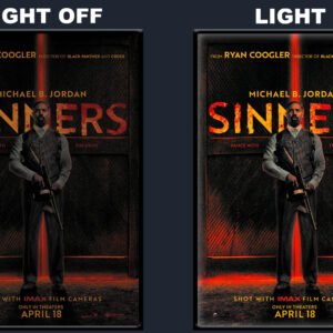 Sinners Movie LED Backlit Poster Frame  Michael B Jordan Standing Wall Art Display