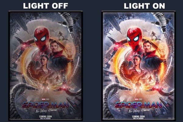 Spider-Man: No Way Home LED Backlit Poster Frame – Marvel Superhero Action Movie Art