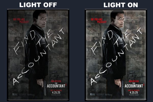 The Accountant Movie LED Backlit Poster Frame  Ben Affleck Wall Art Display