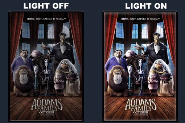 The Addams Family (2019) LED Backlit Poster Frame – Animated Comedy Family Movie Art