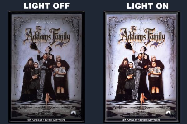 The Addams Family LED Backlit Poster Frame – Classic Comedy Family Movie Art