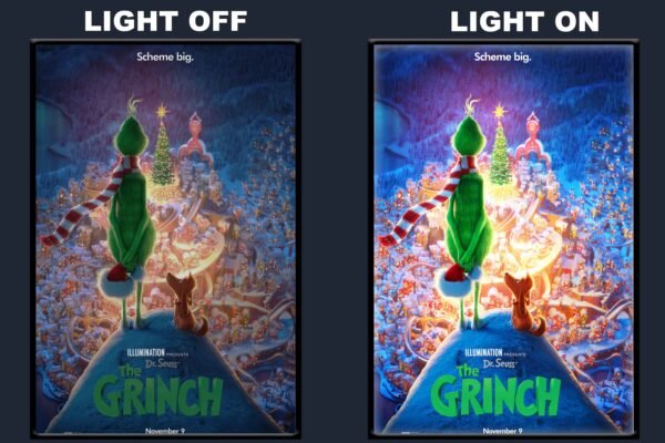 The Grinch LED Backlit Poster Frame – Holiday Family Comedy Movie Art