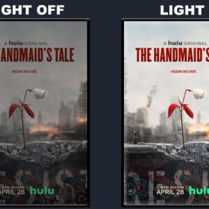 The Handmaids Tale LED Backlit Poster Frame Red Flower in Ruins Wall Art Display