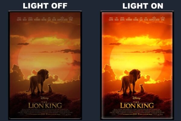 The Lion King LED Backlit Poster Frame – Disney Animated Fantasy Adventure Movie Art