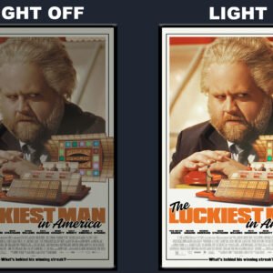 The Luckiest Man in America LED Backlit Poster Frame Poker Table Wall Art Display
