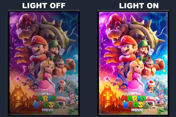 The Super Mario Bros. Movie LED Backlit Poster Frame – Animated Family Adventure Movie Art