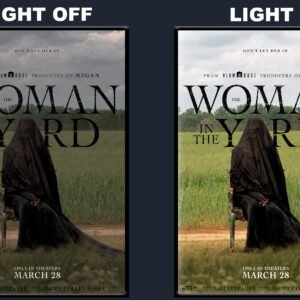 The Woman in the Yard LED Backlit Poster Frame – Chair in Field Wall Art Display