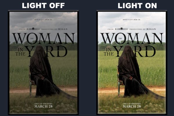 The Woman in the Yard LED Backlit Poster Frame – Chair in Field Wall Art Display