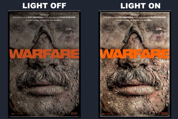 Warfare LED Backlit Poster Frame – Bearded Soldier Face Wall Art Display